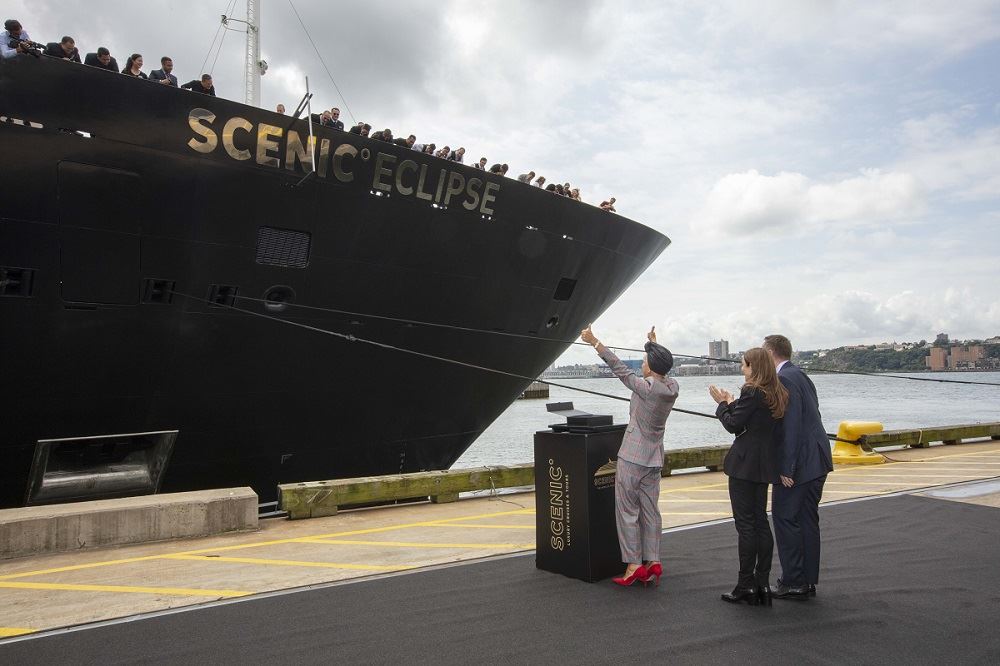 Dame Helen Mirren Christens New Scenic Eclipse in New York