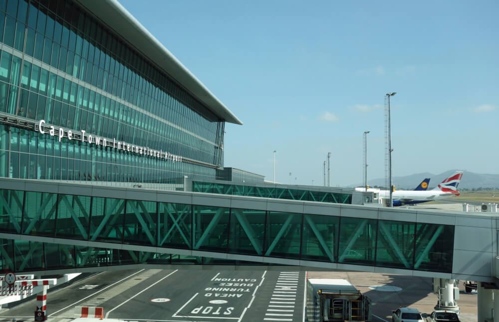 Cape Town International Airport signage outside of terminal 