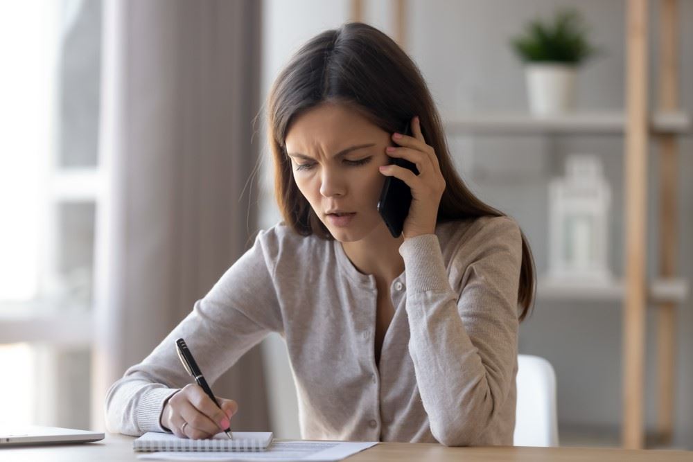 woman talking on phone